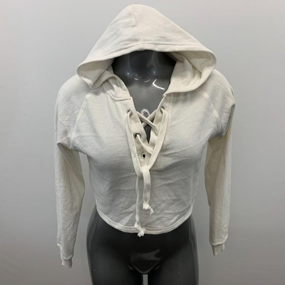 beige cropped hoodie